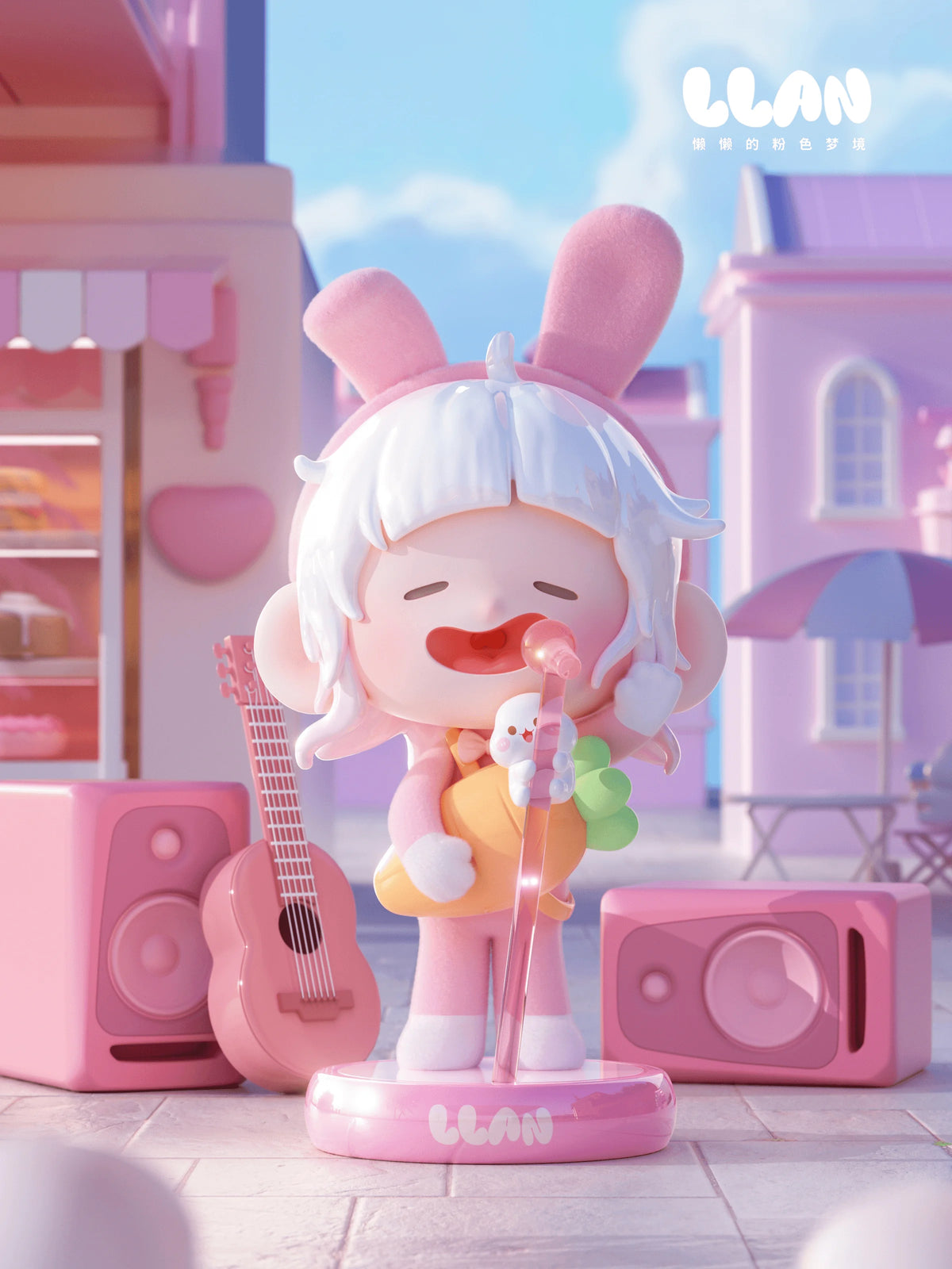 Shenzhen Mabell Lazy Pink Dreamland Painted PVC Figure
