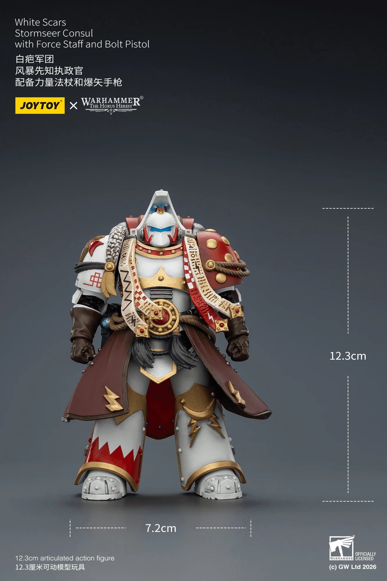 White Scars Stormseer Consul with Force Staff and Bolt Pistol
