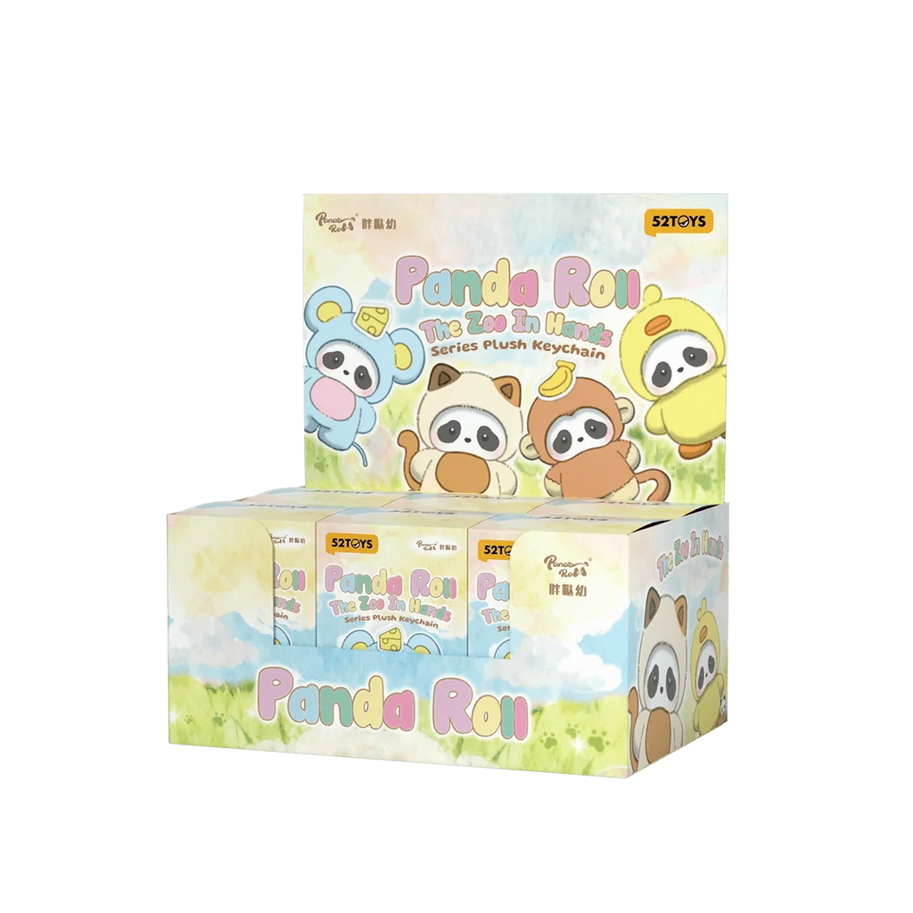 Panda Roll The Zoo In Hands Series Plush Keychain (Box of 6)