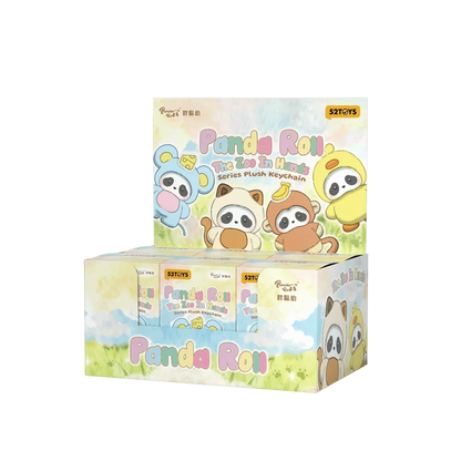 Panda Roll The Zoo In Hands Series Plush Keychain (Box of 6)