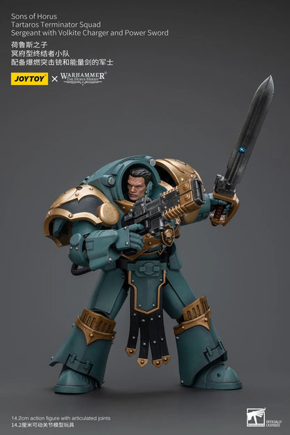 Sons Of Horus Tartaros Terminator Squad Sergeant With Volkite Charger And Power Sword