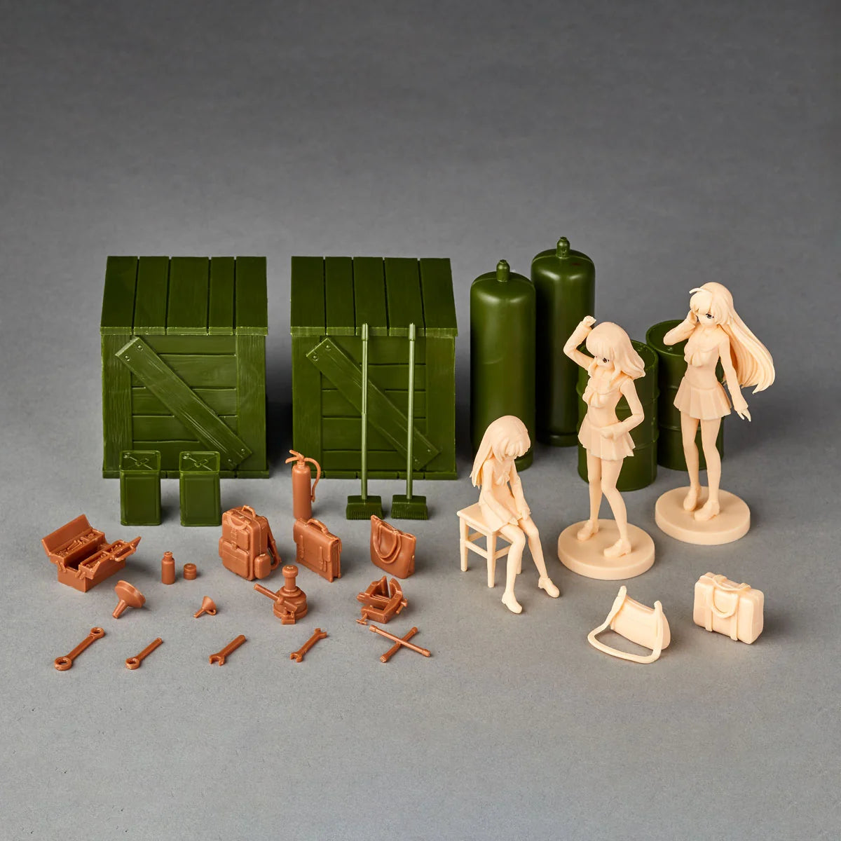 KAIYODO Artpla Girls und Panzer Final Chapter Garage Set Plastic Model Kit