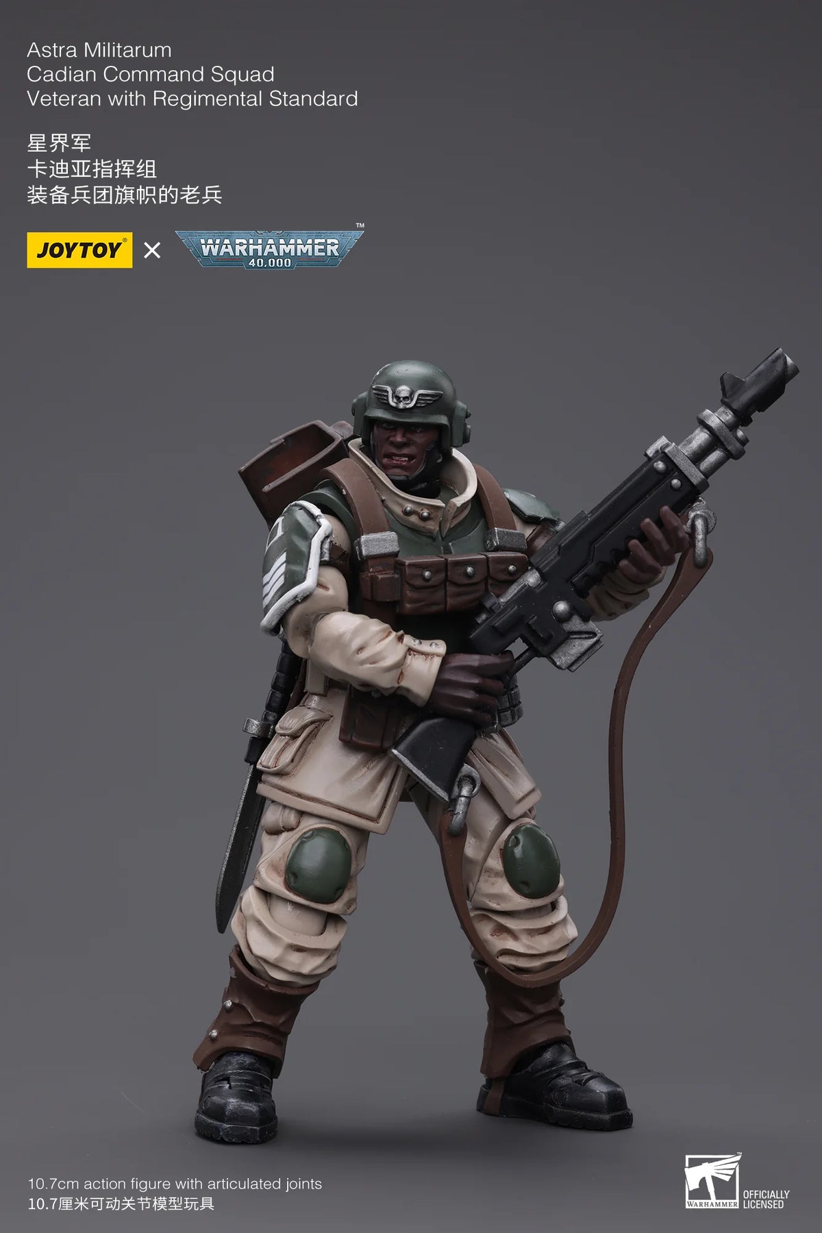 JOYTOY Warhammer 40K Cadian Command Squad Veteran Action Figure