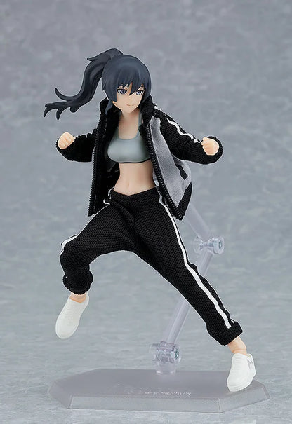 Max Factory figma Makoto Female Body Action Figure with Tracksuit and Skirt Outfit