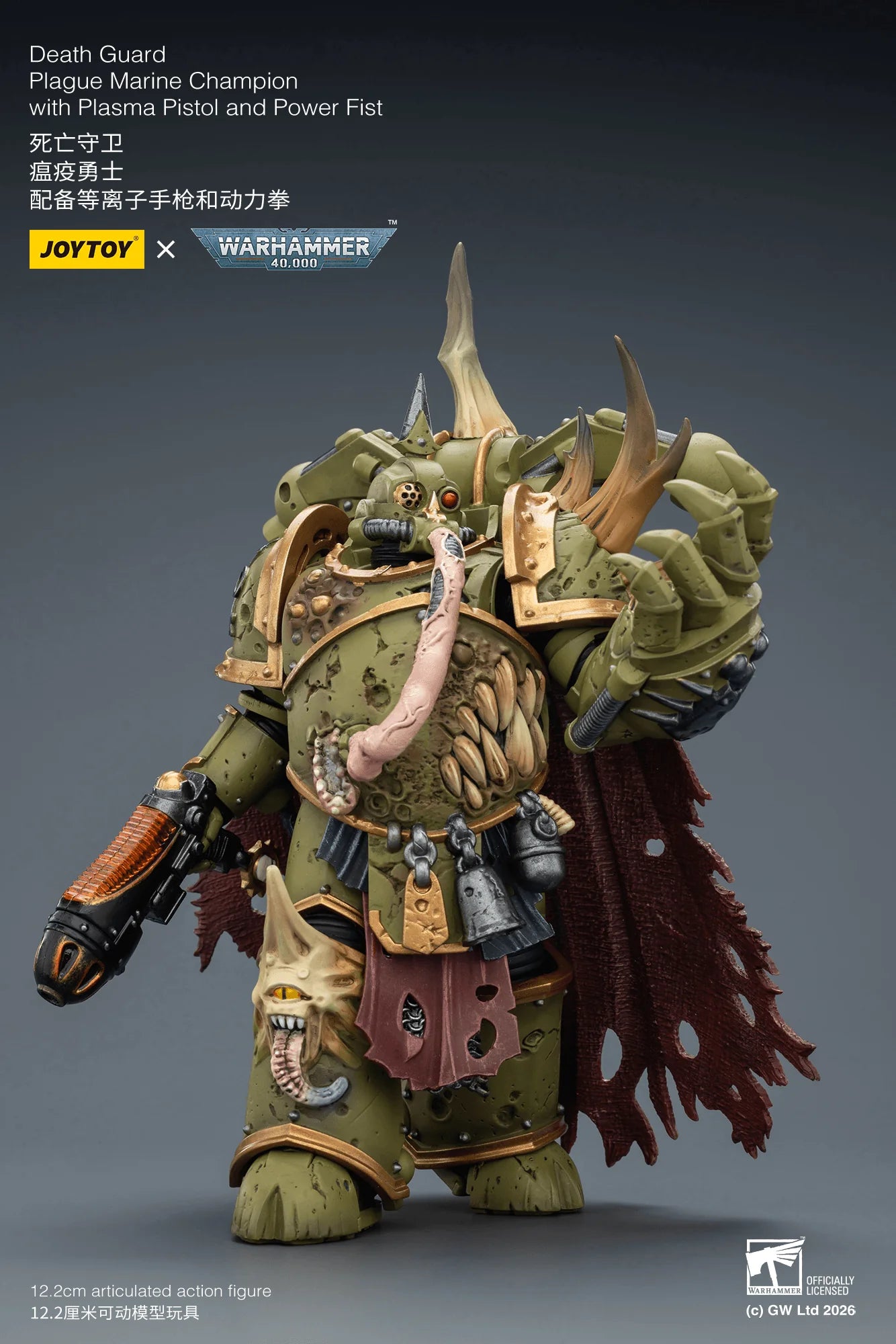 Death Guard Plague Marine Champion with Plasma Pistol and Power Fist
