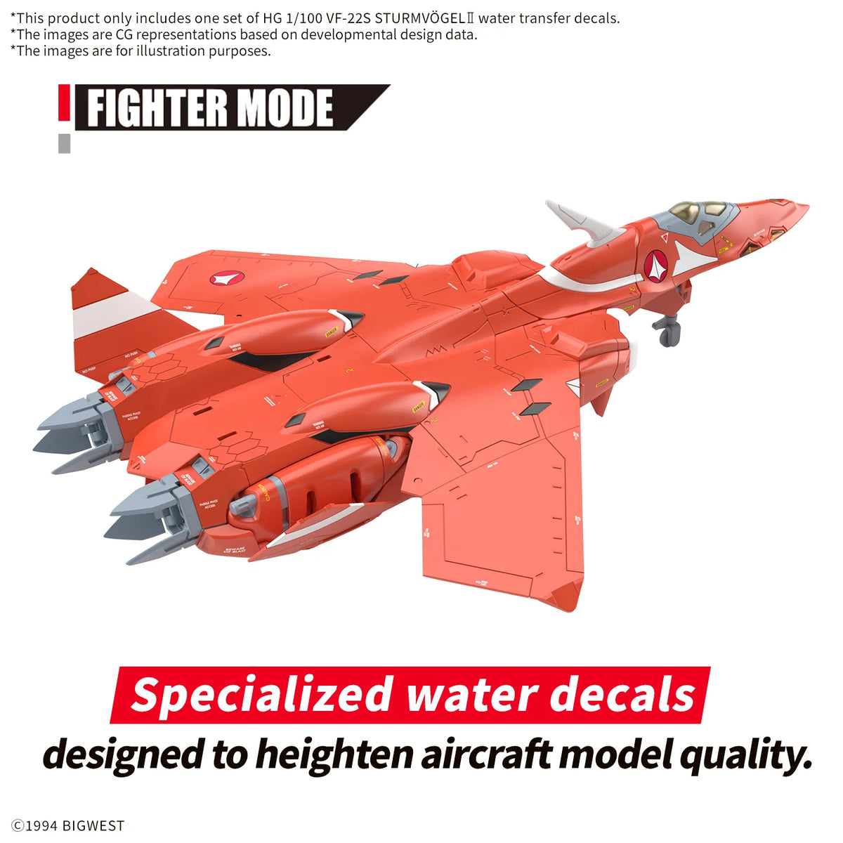 HG 1/100 VF-22S STURMVOGEL Ⅱ WATER DECALS