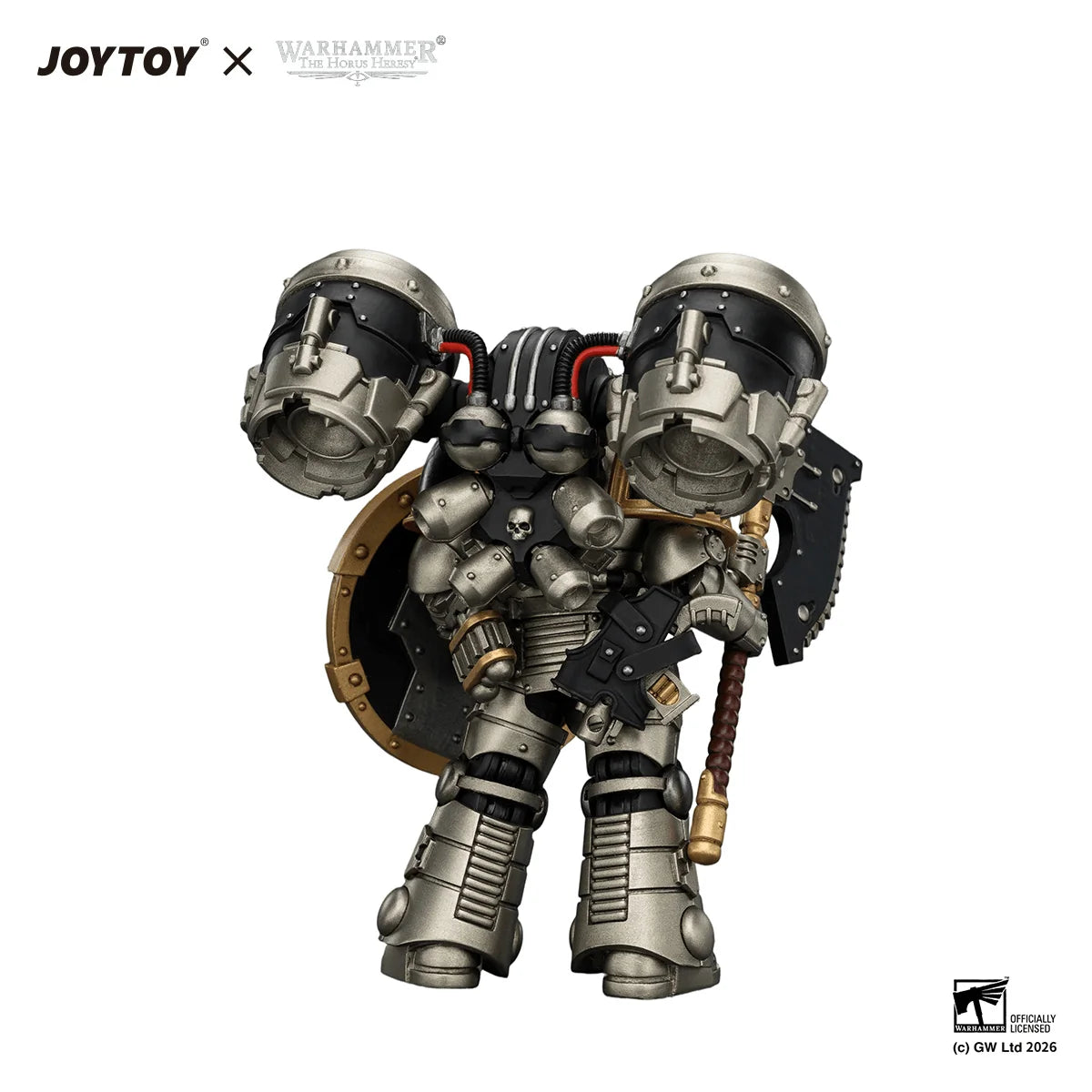 Iron Warriors MkII Assault Legionary1 with Bolt pistol, Chain axe & Combat shield