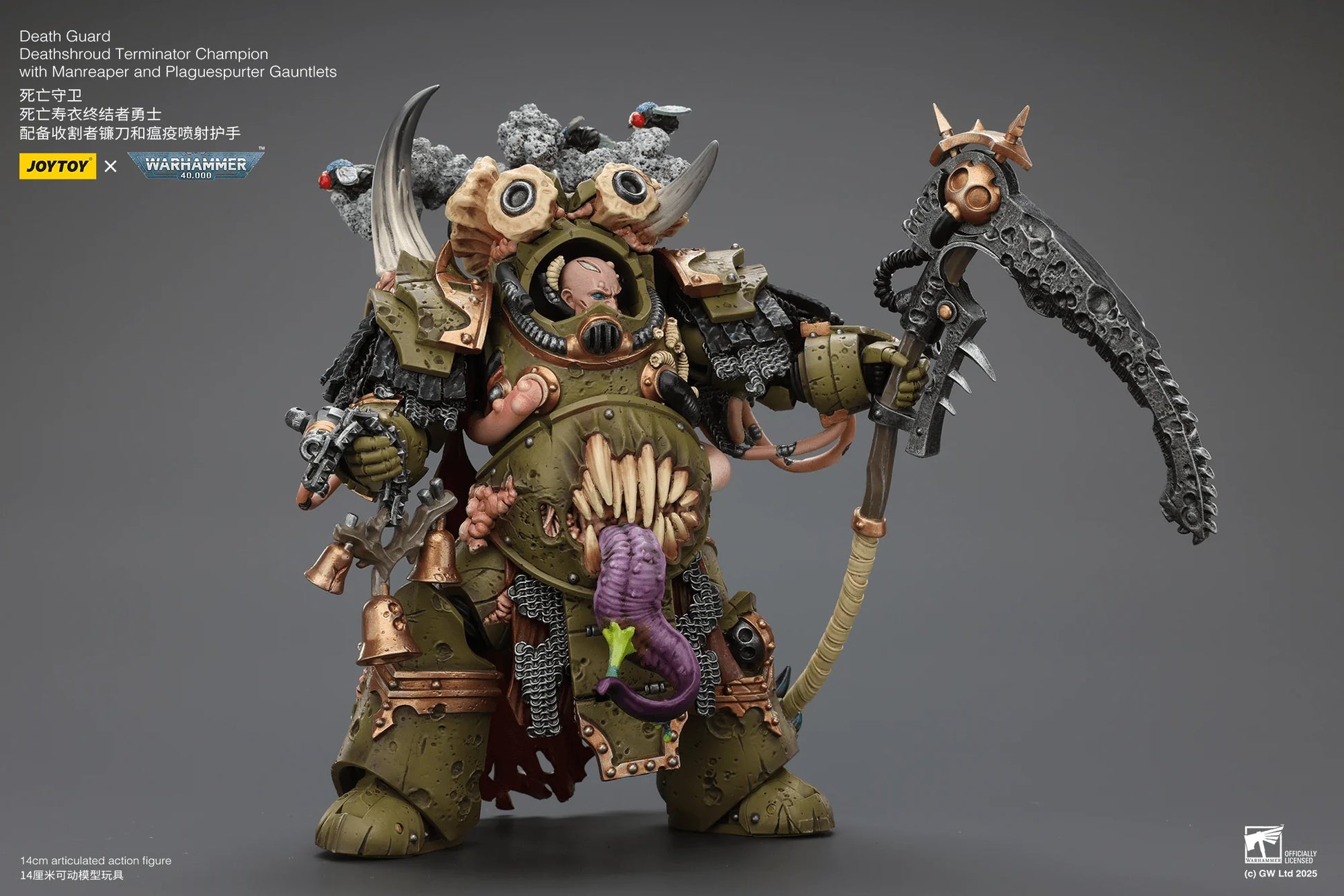 Death Guard Deathshroud Terminator Champion with Manreaper and Plaguespurter Gauntlets