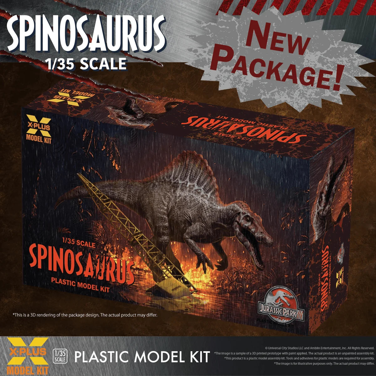 1/35 Scale Jurassic Park III Spinosaurus Plastic Model Kit