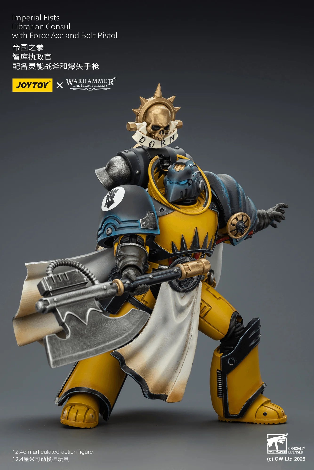 Imperial Fists Librarian Consul with Force Axe and Bolt Pistol