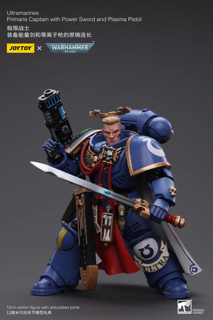 Joy Toy Ultramarines Primaris Captain Action Figure with Power Sword and Plasma Pistol