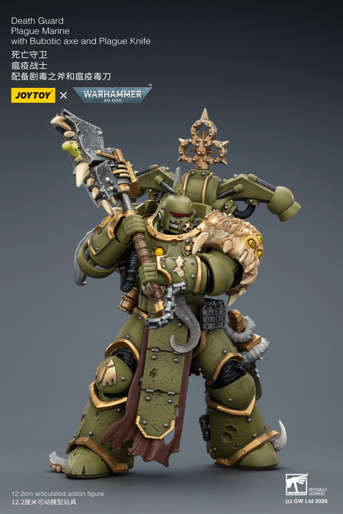 Death Guard Plague Marine with Bubotic axe and Plague Knife
