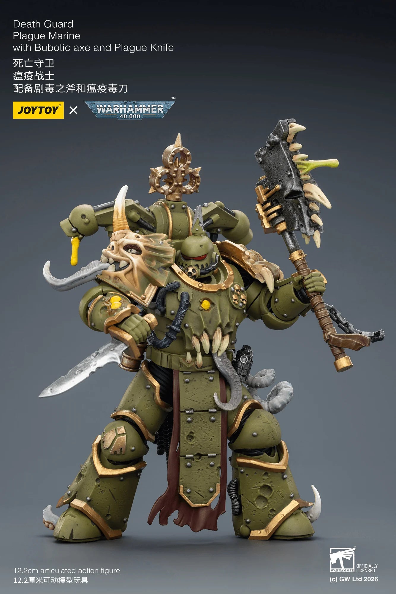 Death Guard Plague Marine with Bubotic axe and Plague Knife