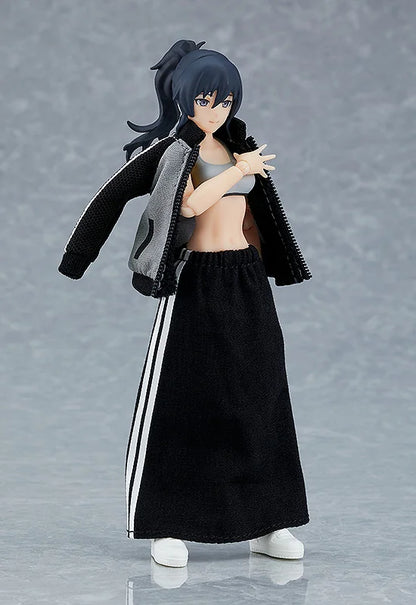 Max Factory figma Makoto Female Body Action Figure with Tracksuit and Skirt Outfit