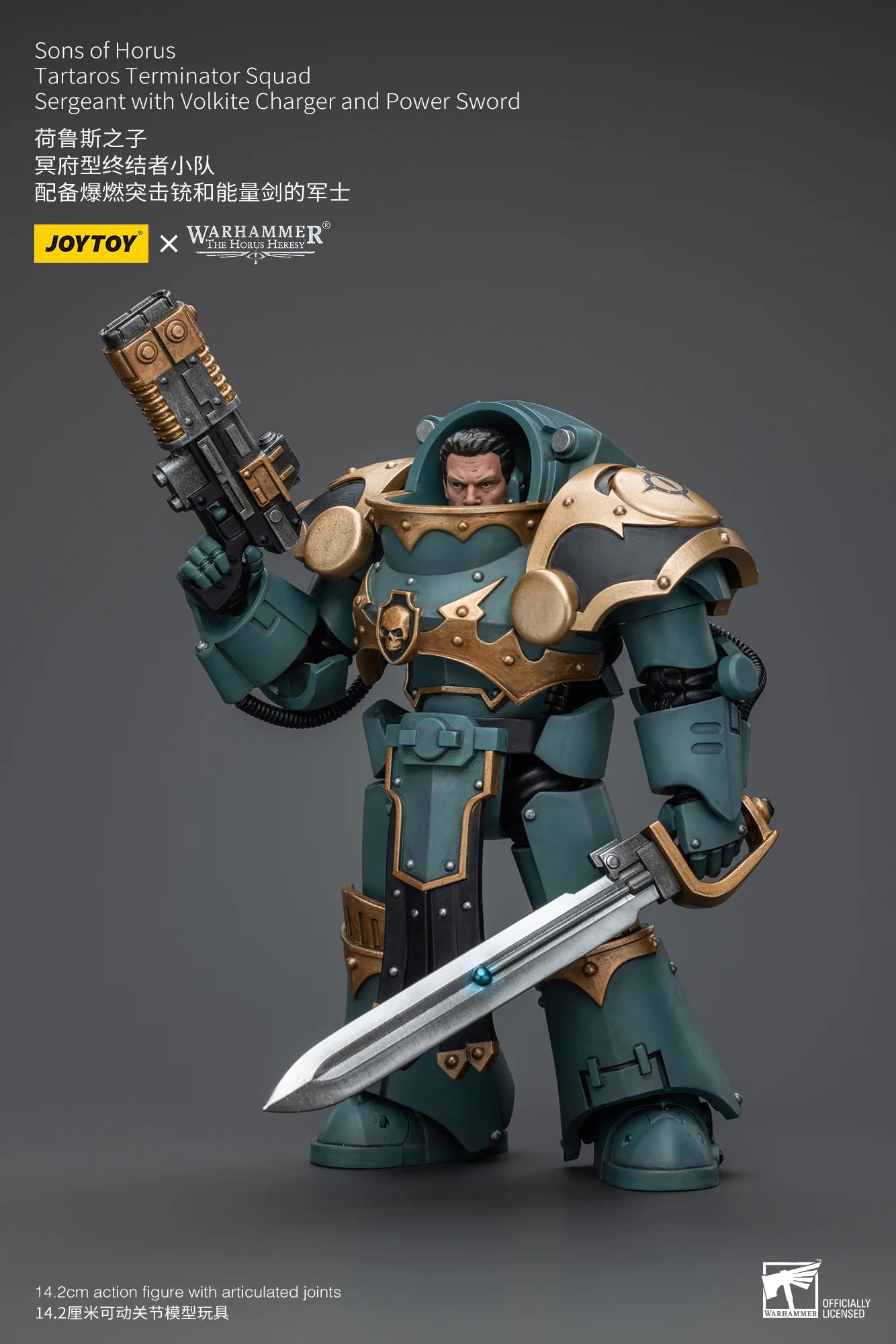 Sons Of Horus Tartaros Terminator Squad Sergeant With Volkite Charger And Power Sword