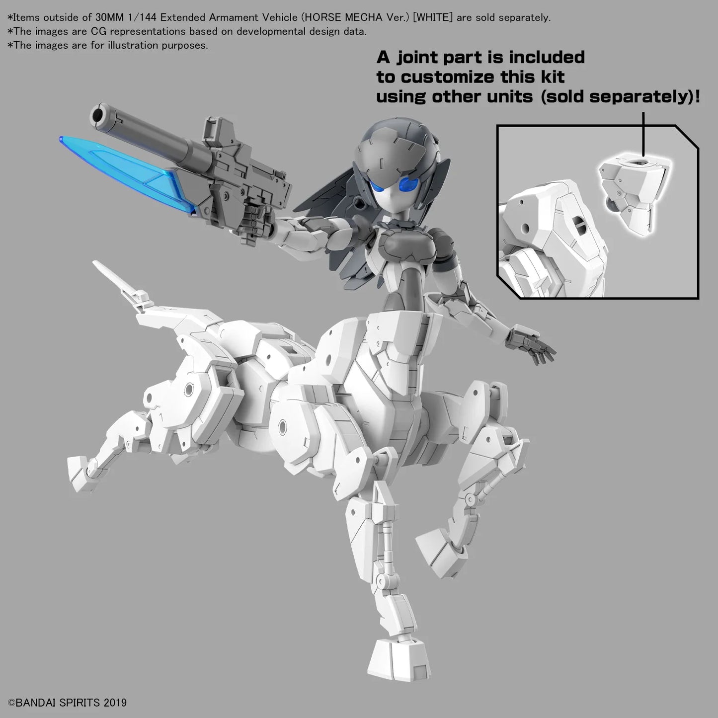 30MM 1/144 Extended Armament Vehicle (HORSE MECHA Ver.) [WHITE]