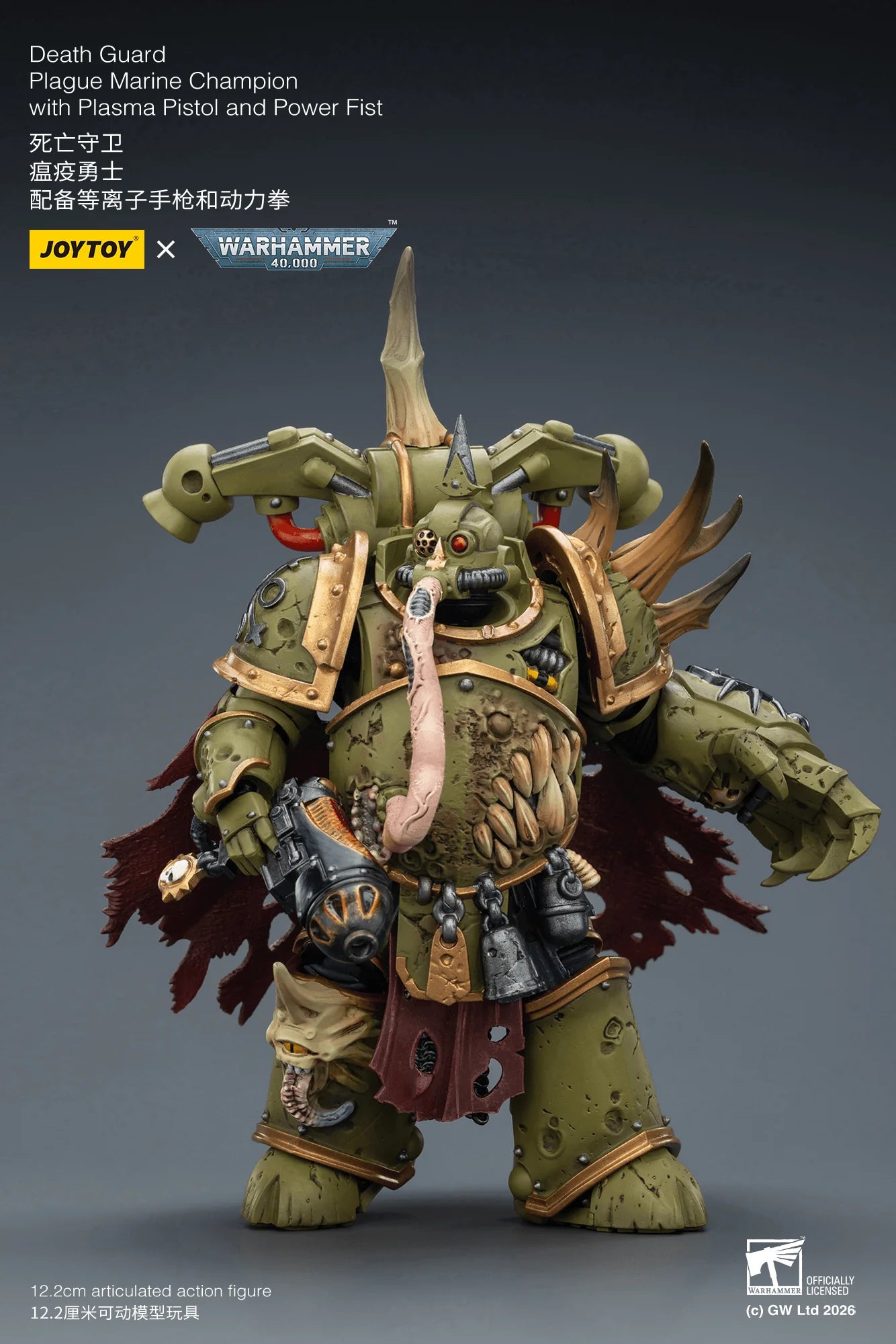 Death Guard Plague Marine Champion with Plasma Pistol and Power Fist