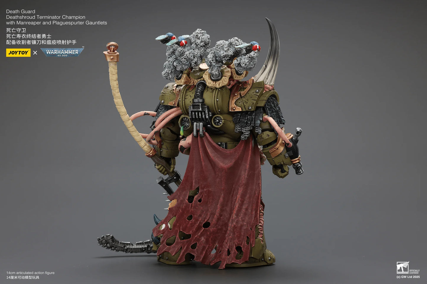 Death Guard Deathshroud Terminator Champion with Manreaper and Plaguespurter Gauntlets