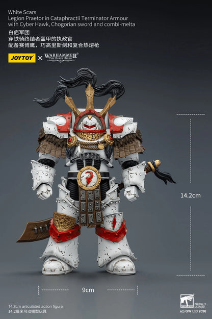 White Scars Legion Praetor in Cataphractii Terminator Armour with Cyber Hawk, Chogorian sword and combi-melta