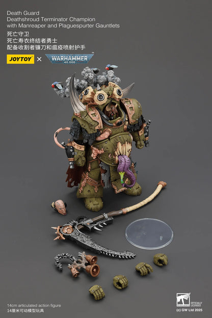Death Guard Deathshroud Terminator Champion with Manreaper and Plaguespurter Gauntlets