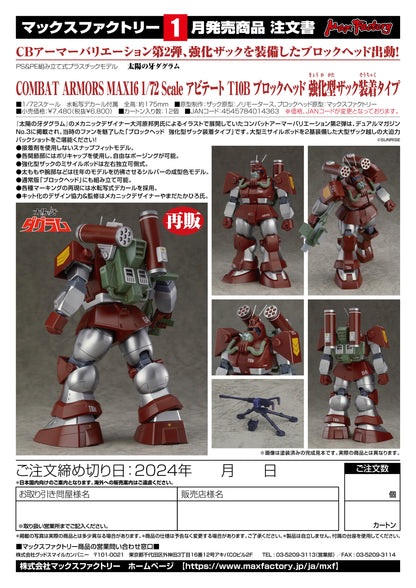 COMBAT ARMORS MAX16 1/72nd Scale Abitate T10B Blockhead: Reinforced Pack Mounted Type(Re-run)