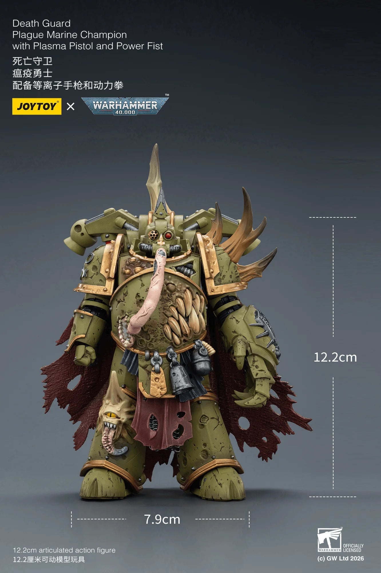 Death Guard Plague Marine Champion with Plasma Pistol and Power Fist