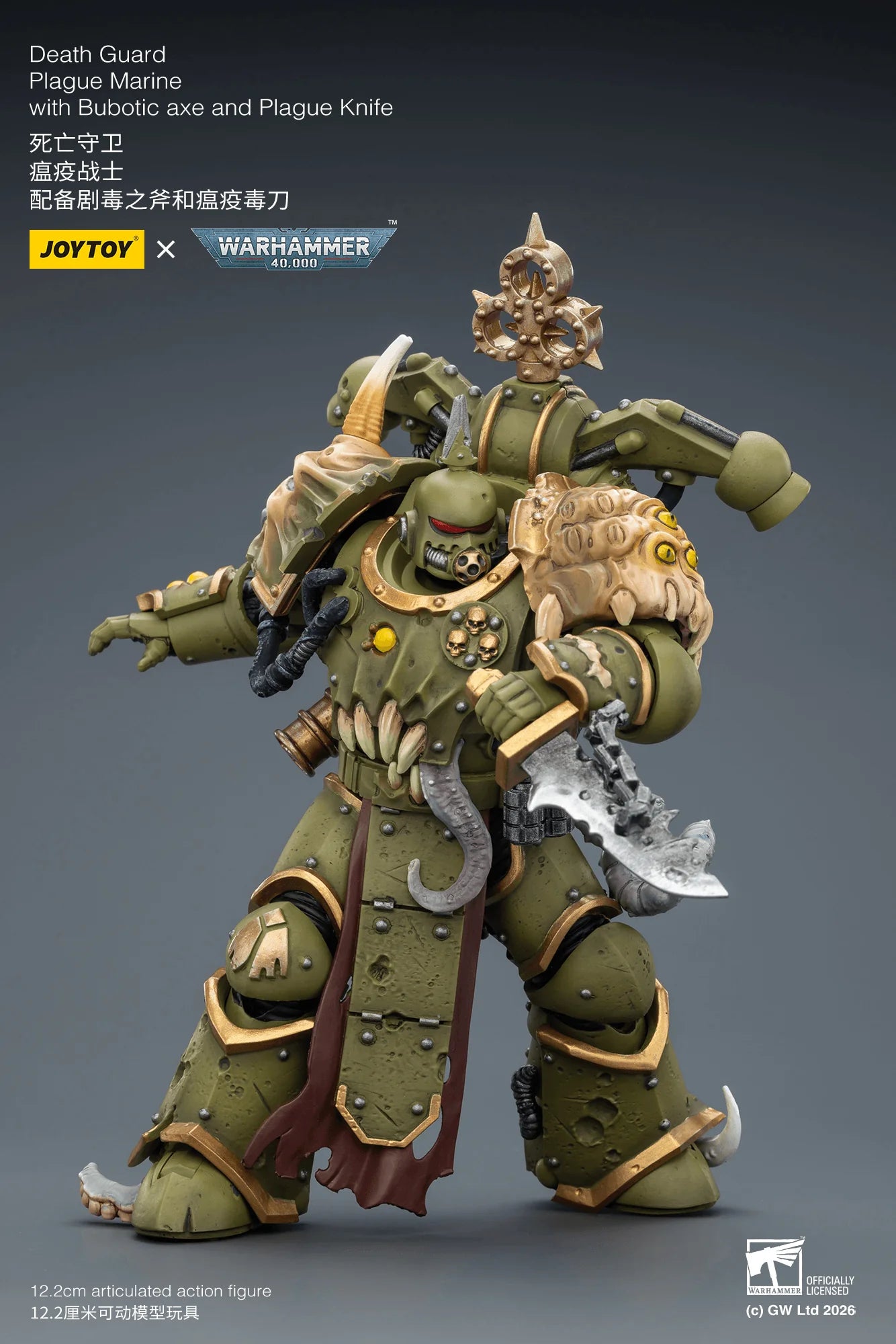 Death Guard Plague Marine with Bubotic axe and Plague Knife