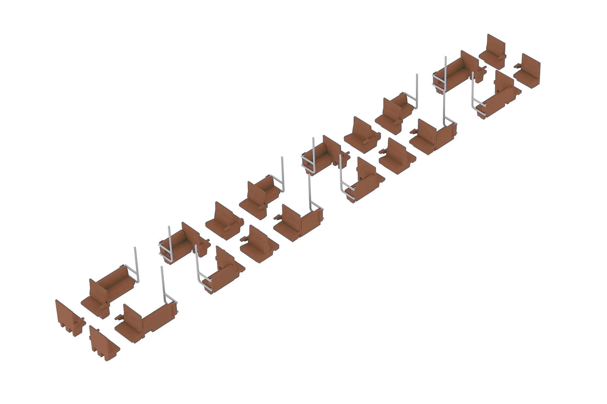 Semi-cross seat interior set A (brown)