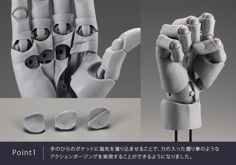 Kotobukiya Artist Support Item Men's Hand Model Right White
