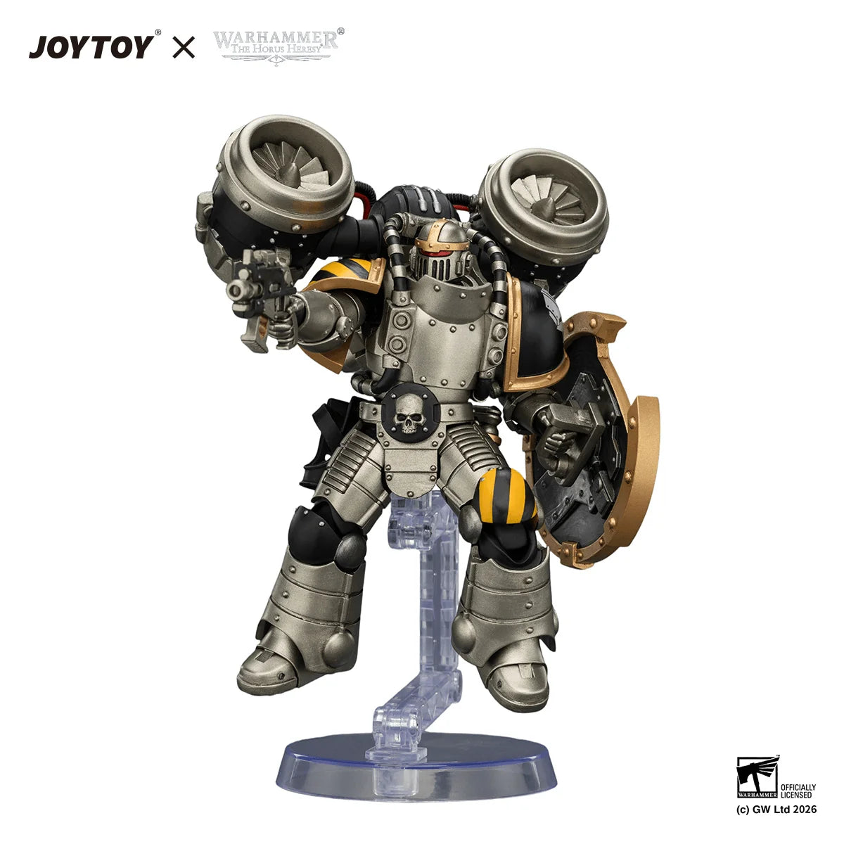Iron Warriors MkII Assault Legionary1 with Bolt pistol, Chain axe & Combat shield