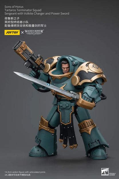 Sons Of Horus Tartaros Terminator Squad Sergeant With Volkite Charger And Power Sword