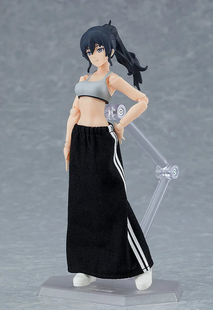 Max Factory figma Makoto Female Body Action Figure with Tracksuit and Skirt Outfit