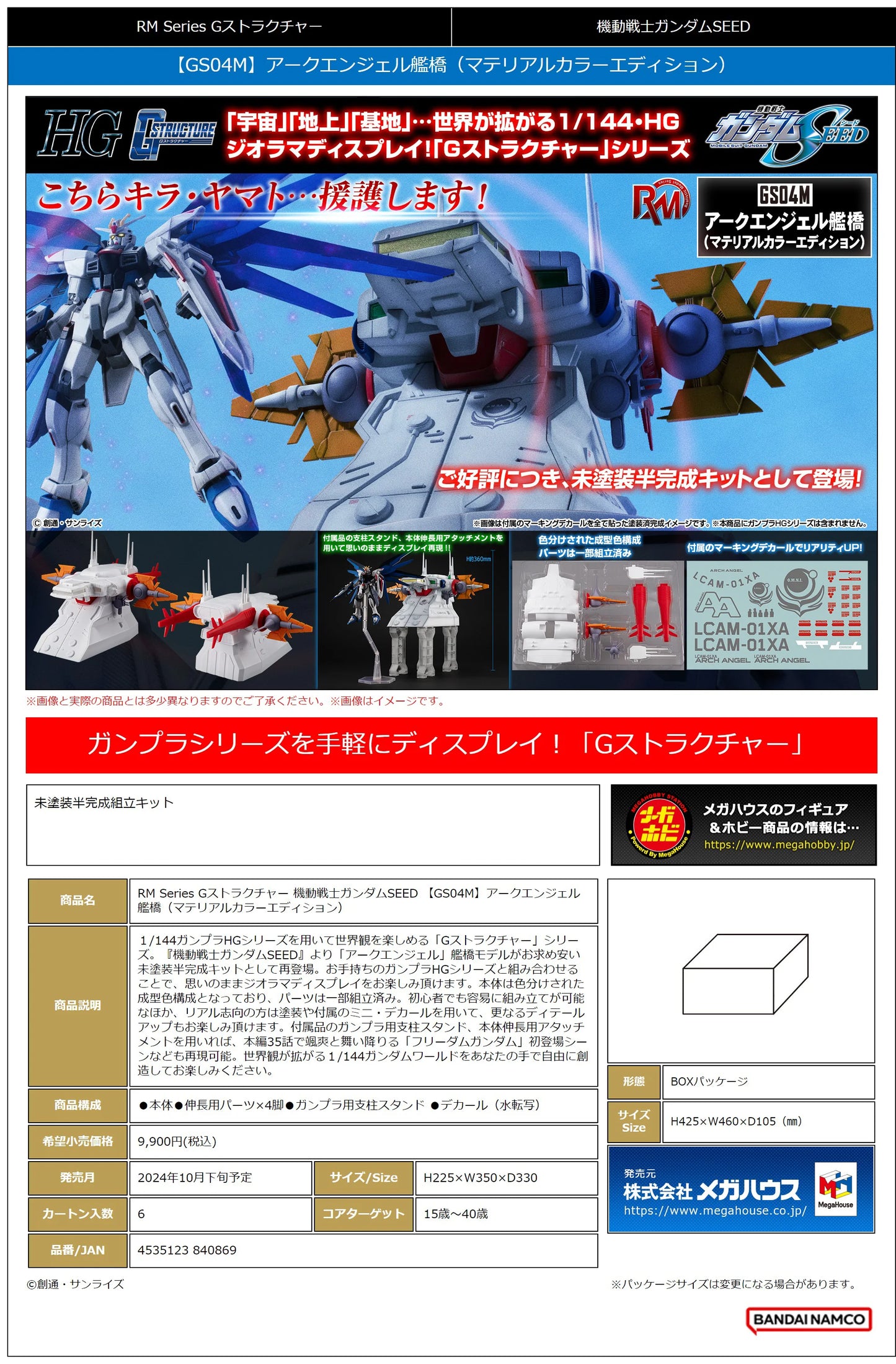 MegaHouse RM Series G Structure Archangel Bridge 1/144 Model Kit