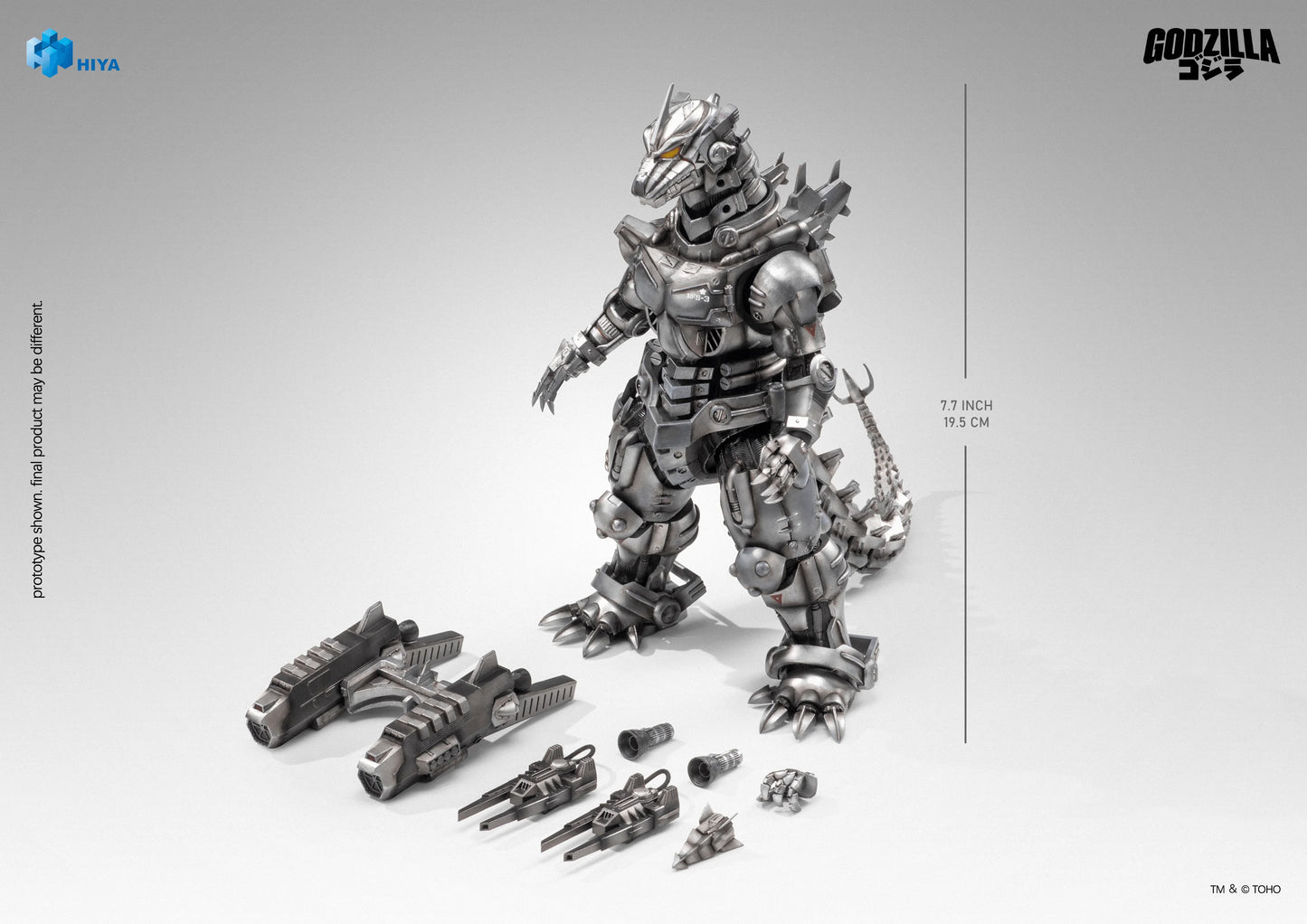 HIYA Exquisite Basic Series None Scale 7.7 Inch Godzilla Tokyo S.O.S. 2003 Mechagodzilla Heavy Arms / High Mobility Version Action Figure