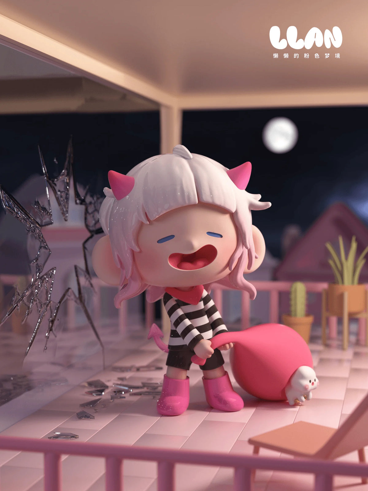 Shenzhen Mabell Lazy Pink Dreamland Painted PVC Figure