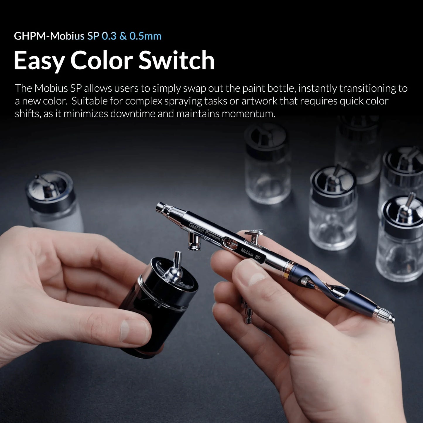 Gaahleri Premium Series Mobius SP Siphon Feed Airbrush