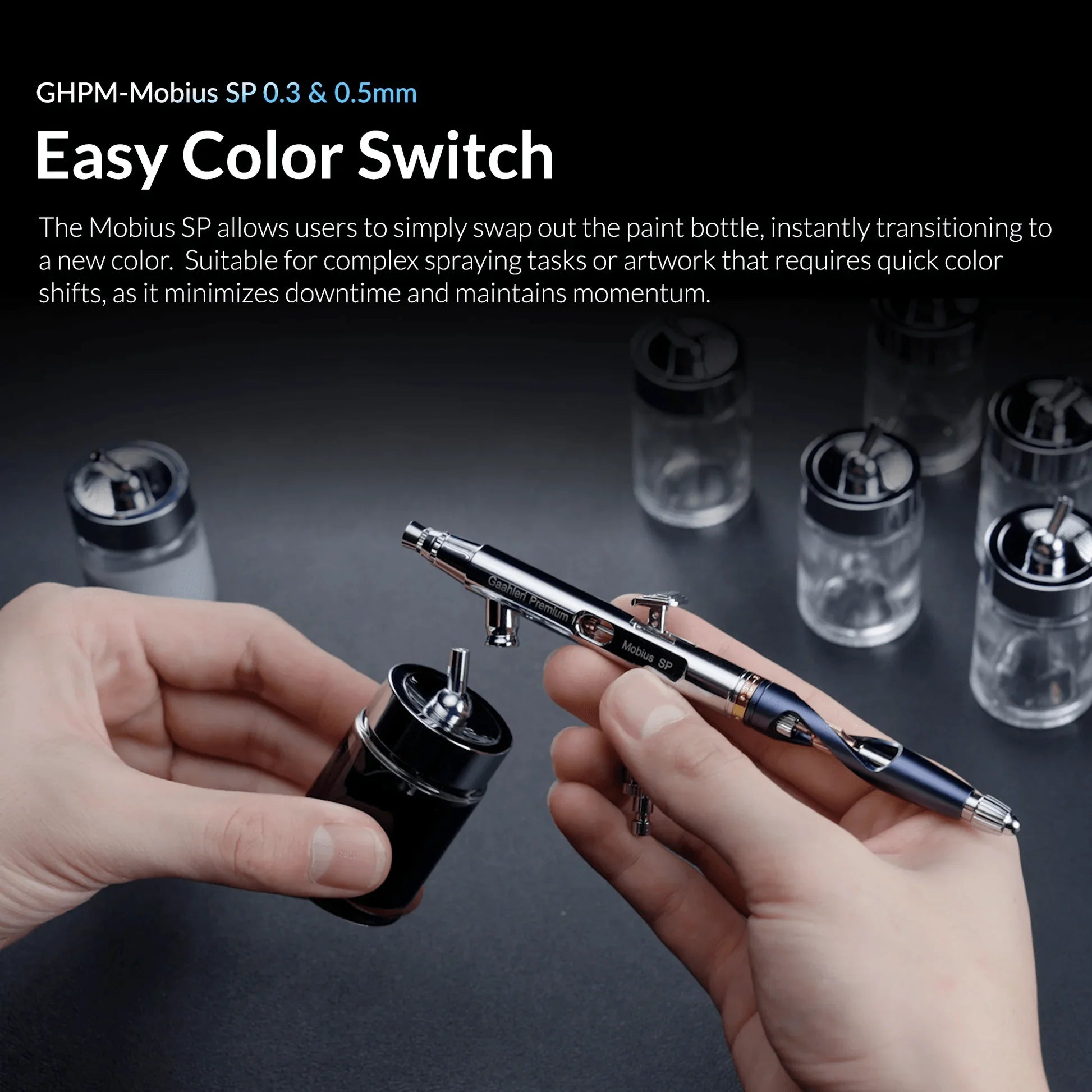 Gaahleri Premium Series Mobius SP Siphon Feed Airbrush