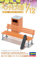 [FA10] 1:12 PARK BENCH & TRASH CAN