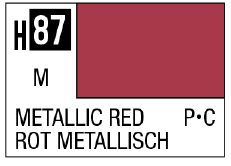 AQUEOUS HOBBY COLOR - H87 METALLIC GLOSS METALLIC RED (PRIMARY)