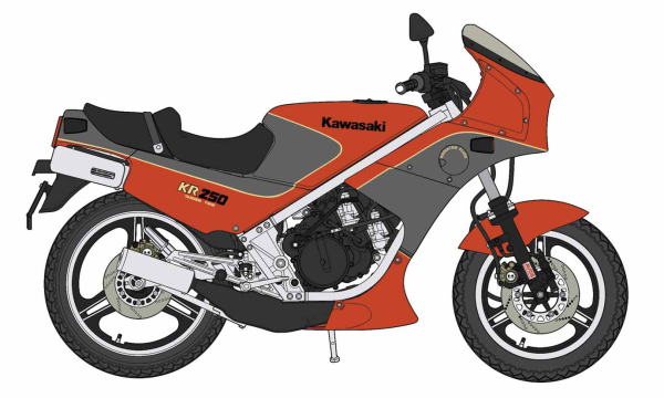 1/12 Kawasaki KR250 (KR250A) "RED/GRAY COLOR"