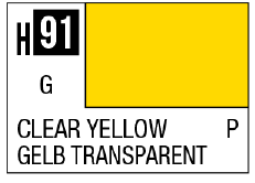 AQUEOUS HOBBY COLOR - H91 GLOSS CLEAR YELLOW (PRIMARY)