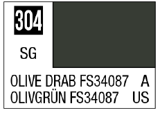 Mr. Color 304 - Olive Drab FS34087 (Semi-Gloss/Aircraft)