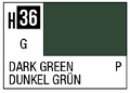 AQUEOUS HOBBY COLOR - H36 GLOSS DARK GREEN (PRIMARY)