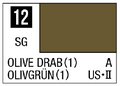 Mr Color Spray - S12 Olive Drab 1 (Semi-Gloss/Aircraft)