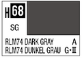 AQUEOUS HOBBY COLOR - H68 SEMI-GLOSS RLM74 DARK GRAY (GERMAN AIRCRAFT)
