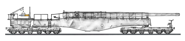 1/72 GERMAN RAILWAY GUN K5(E) LEOPOLD "WINTER CAMOUFLAGE" w/FIGURE