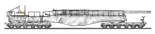1/72 GERMAN RAILWAY GUN K5(E) LEOPOLD "WINTER CAMOUFLAGE" w/FIGURE