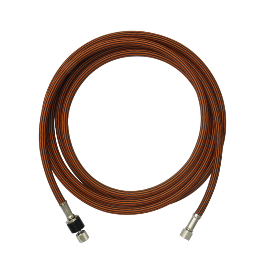 2.5M BLACK & ORANGE BRAIDED HOSE 1/8”PS x 1/8”PS WITH SWIVEL JOINT