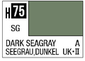 AQUEOUS HOBBY COLOR - H75 SEMI-GLOSS DARK SEAGRAY (RAF AIRCRAFT)