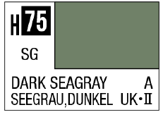 AQUEOUS HOBBY COLOR - H75 SEMI-GLOSS DARK SEAGRAY (RAF AIRCRAFT)